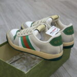 giay Gucci Embroidered Beige Green White sieu cap