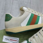 giay Gucci Embroidered Beige Green White sieu cap