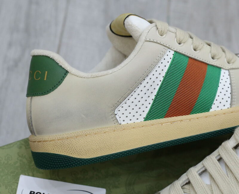 giay Gucci Embroidered Beige Green White sieu cap