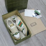 giay Gucci Embroidered Beige Green White sieu cap