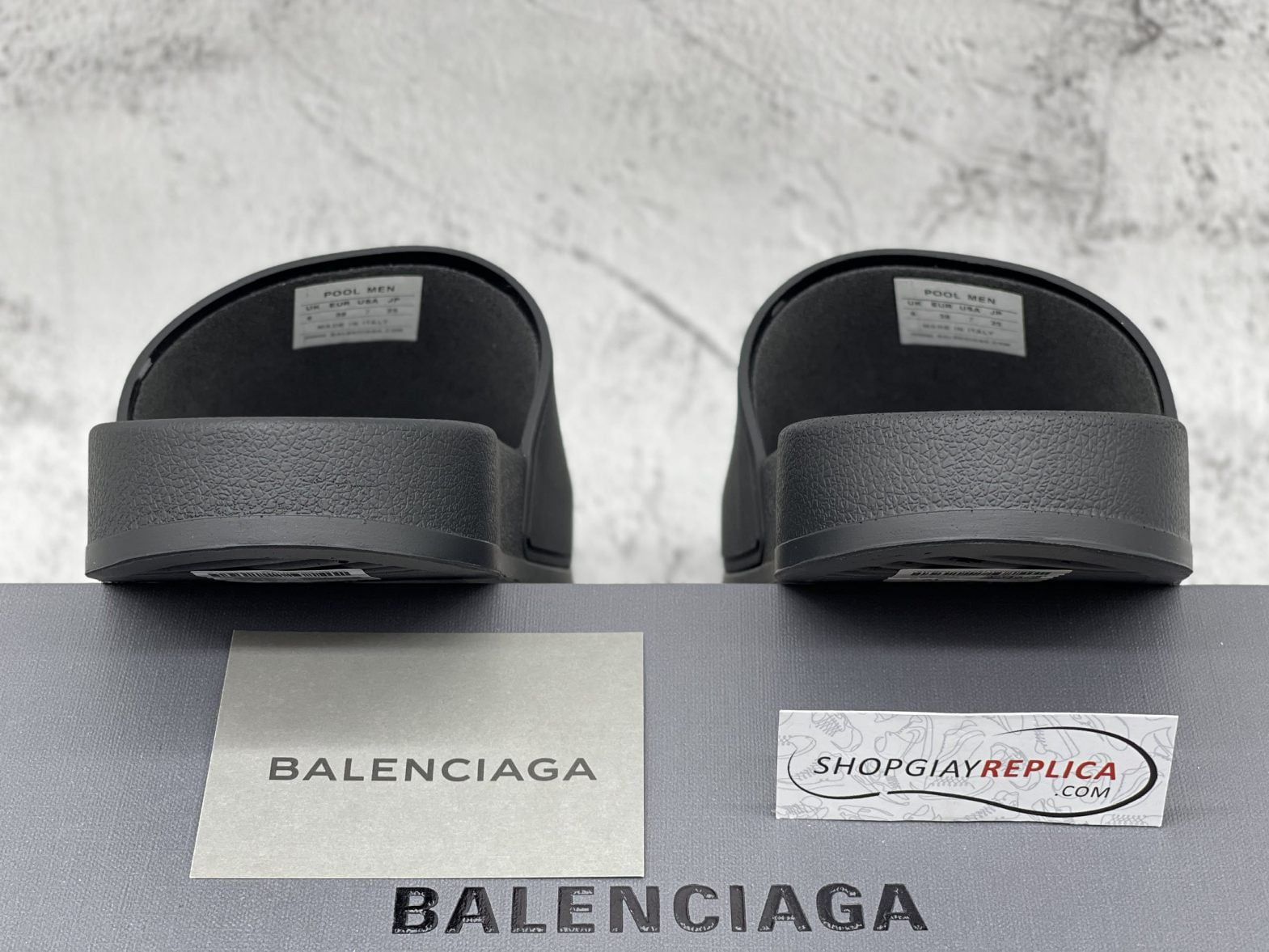 gót dép balenciaga đen