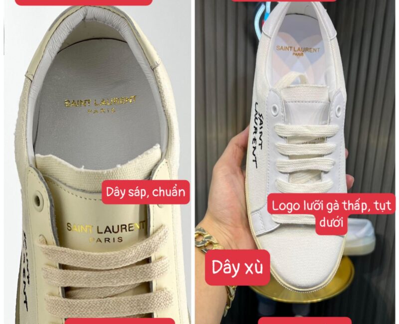 so sánh Giày Saint Laurent Court Classic trắng Siêu Cấp chuẩn