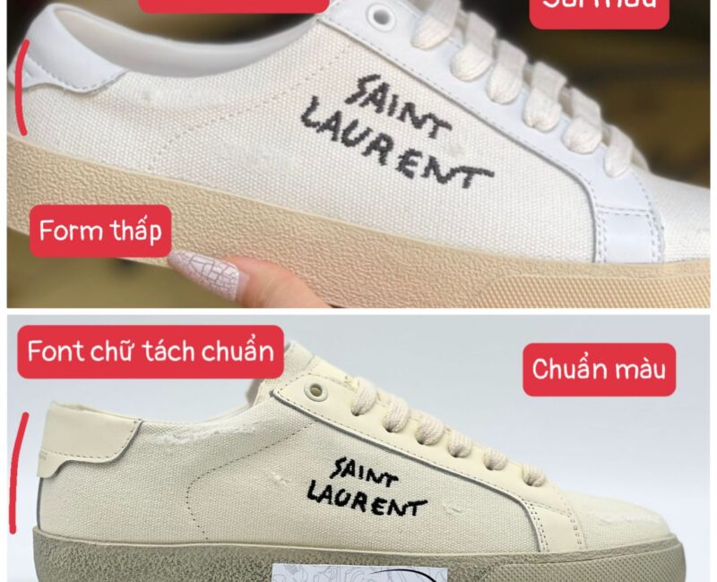 so sánh Giày Saint Laurent Court Classic trắng Siêu Cấp chuẩn