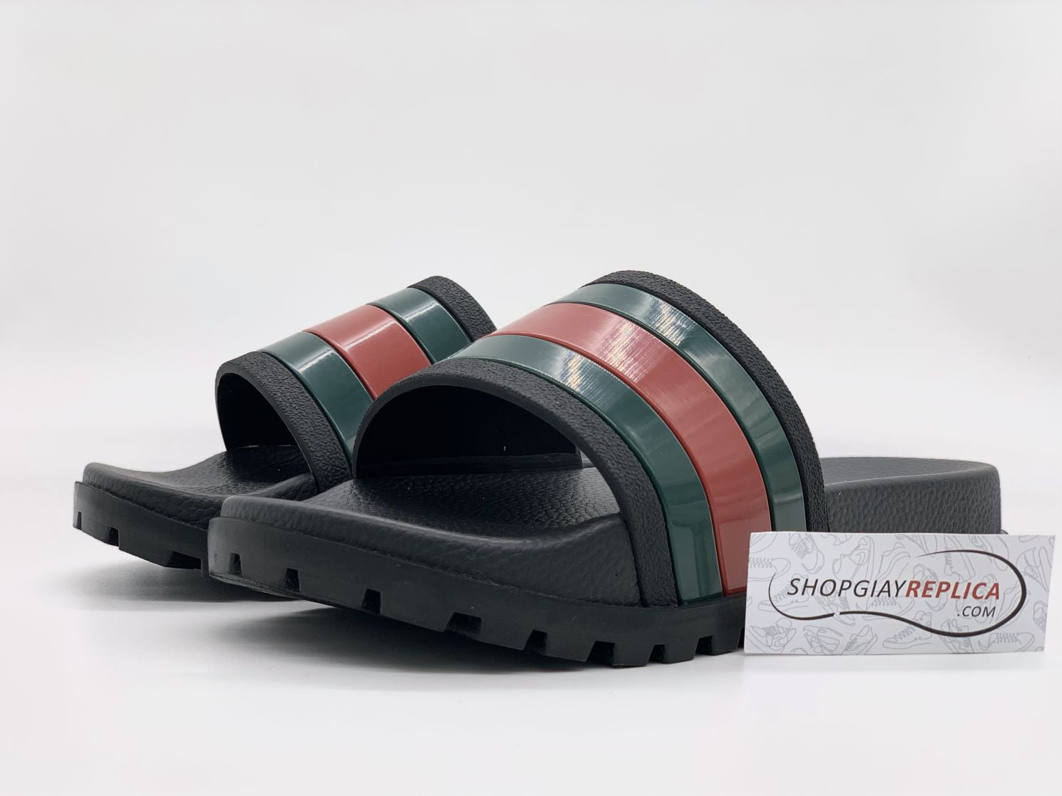 Dép Gucci Web Slide Sandal Black
