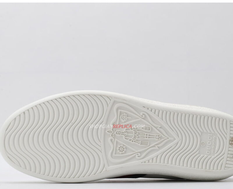 Giày Gucci Ace Leather Sneaker With Green Crocodile Like Auth