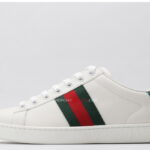 Giày Gucci Ace Leather Sneaker With Green Crocodile Like Auth