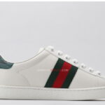 Giày Gucci Ace Leather Sneaker With Green Crocodile Like Auth