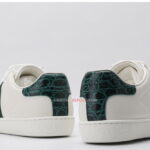 Giày Gucci Ace Leather Sneaker With Green Crocodile Like Auth