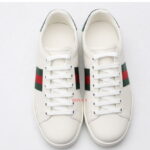 Giày Gucci Ace Leather Sneaker With Green Crocodile Like Auth