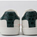 Giày Gucci Ace Leather Sneaker With Green Crocodile Like Auth