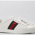 Giày Gucci Ace Leather Sneaker With Green Crocodile Like Auth