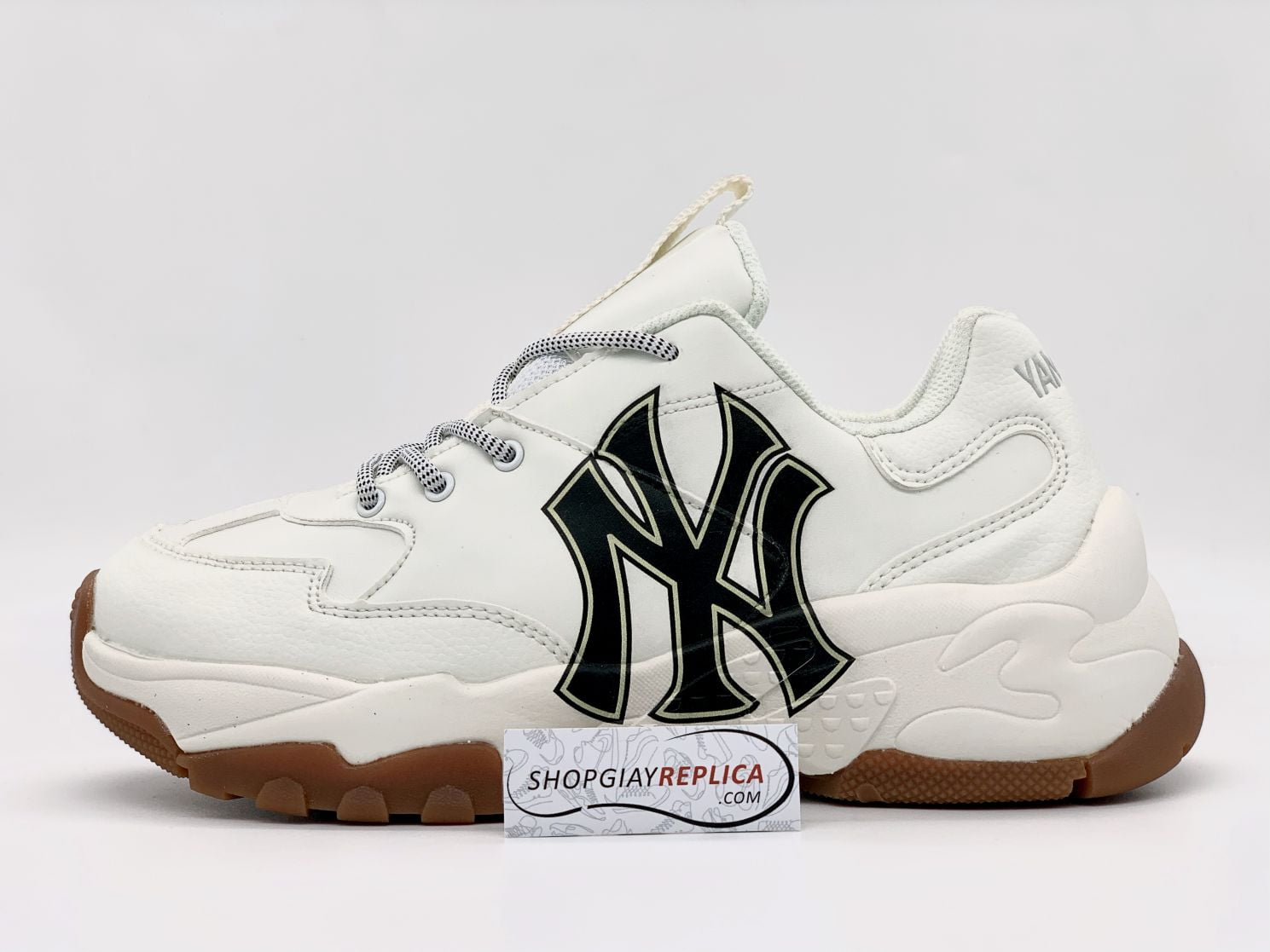 Giày MLB NY trắng chữ đen rep 1:1