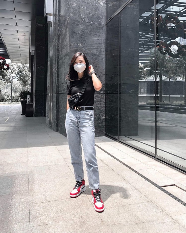 mix đồ đơn giản giày nike jordan cho phái nữ