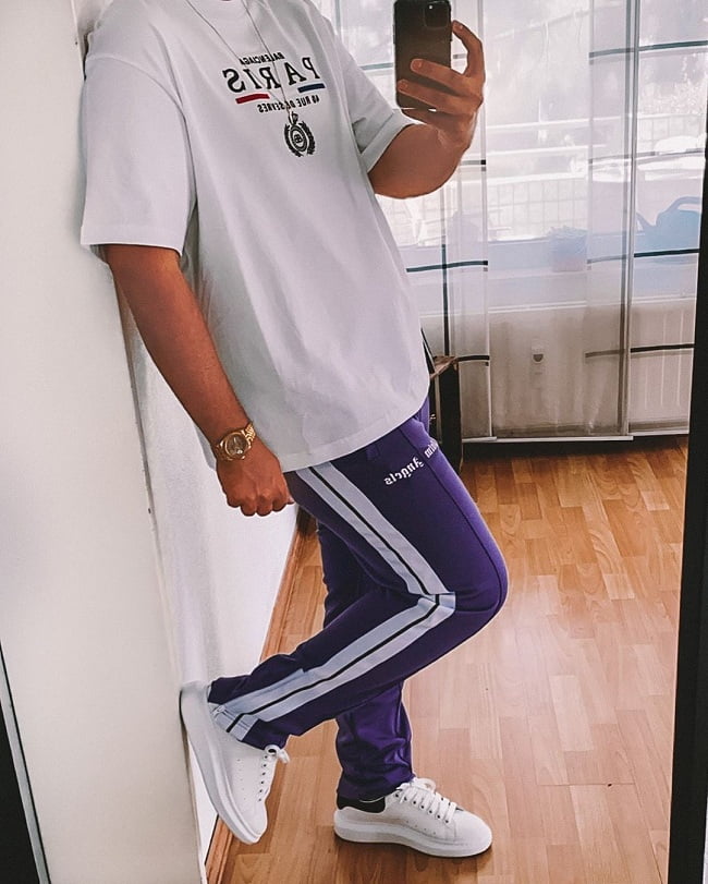 phối đồ outfit giày mcqueen nam với quần thể thao