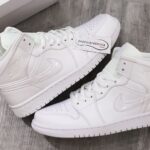 Giày Jordan 1 Mid Triple White