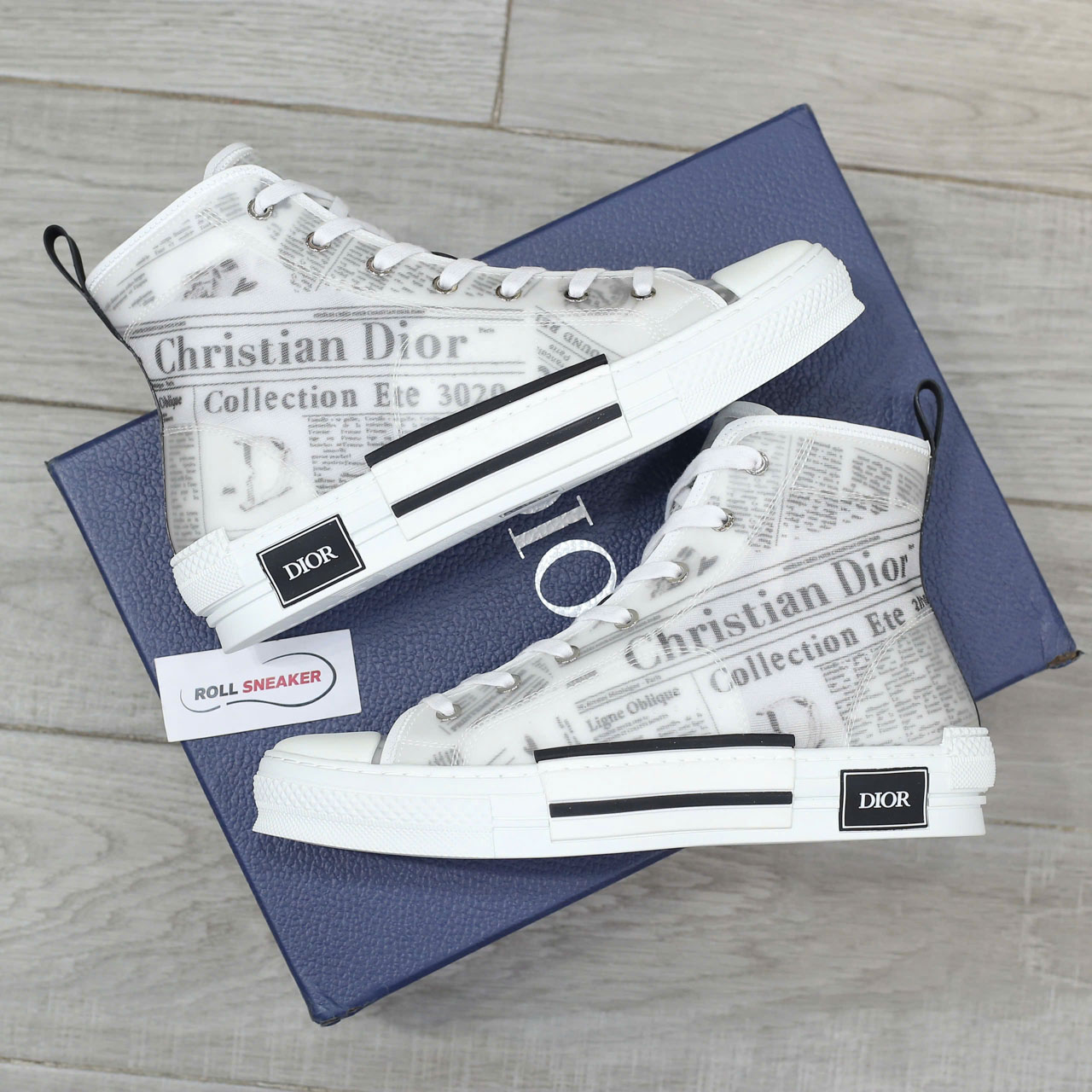 Giày Dior B23 High Top Daniel Arsham Newspaper Chuẩn 99% Auth