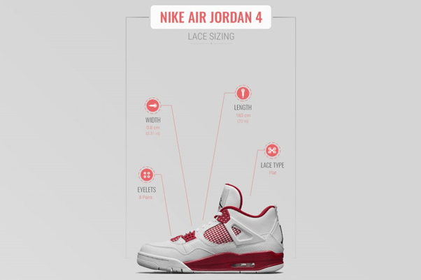 kích thước dây giày jordan 4