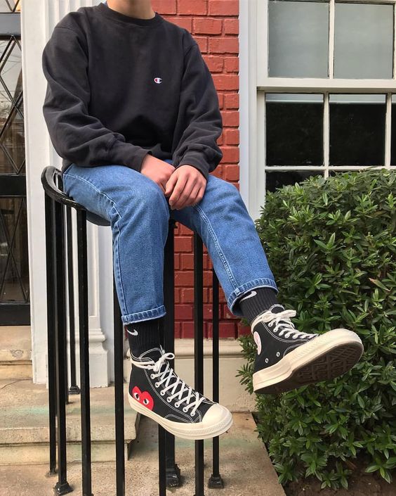 outfit nam với giày converse