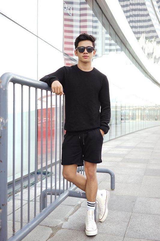 phối đồ converse nam quần short