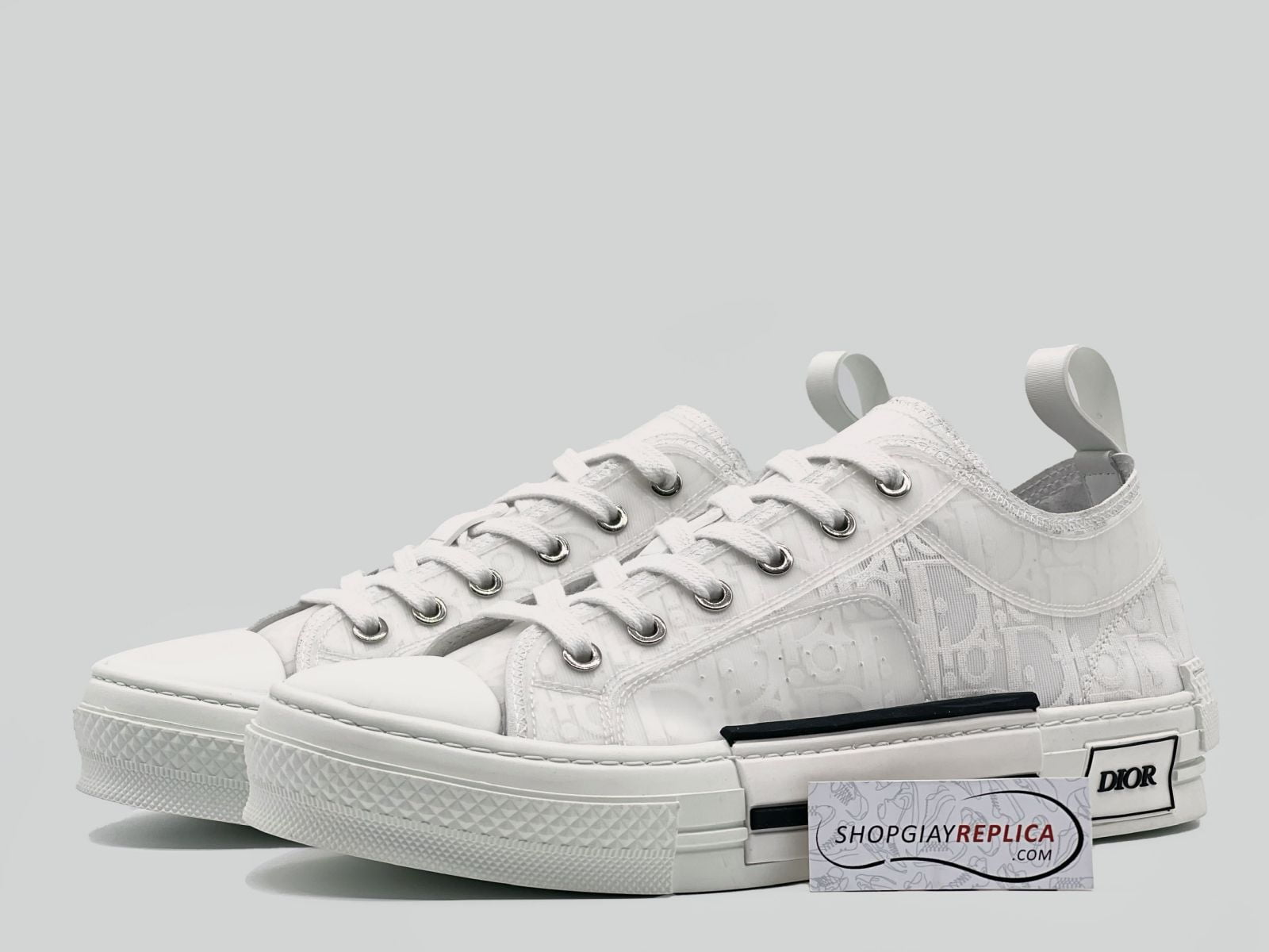 Giày Dior B23 Low Top White Dior Oblique Like Auth