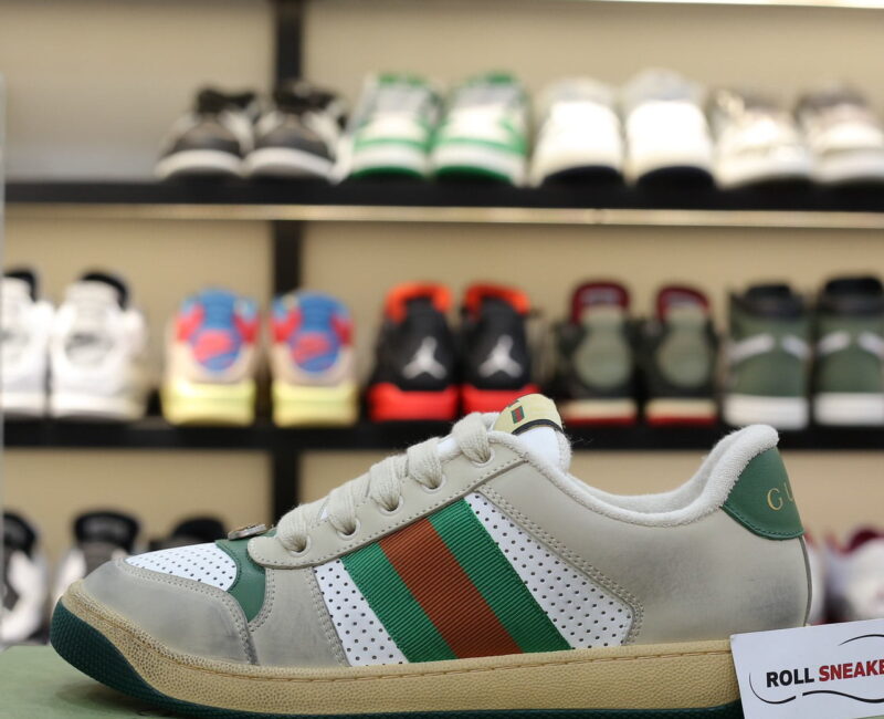 Gucci Screener Leather Green White Like Auth