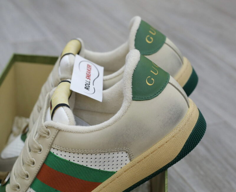 Gucci Screener Leather Green White Like Auth