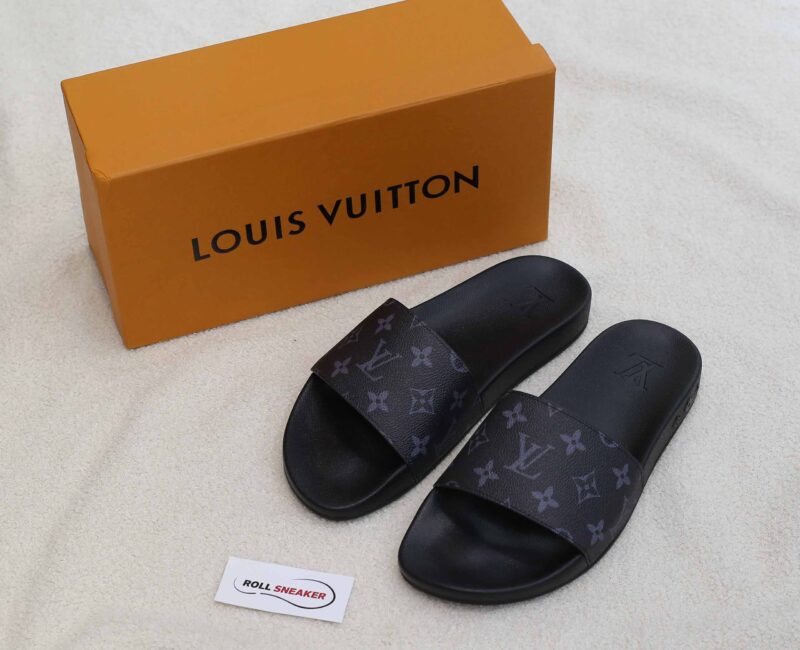 Dép Louis Vuitton Waterfront Mule Monogram Eclipse