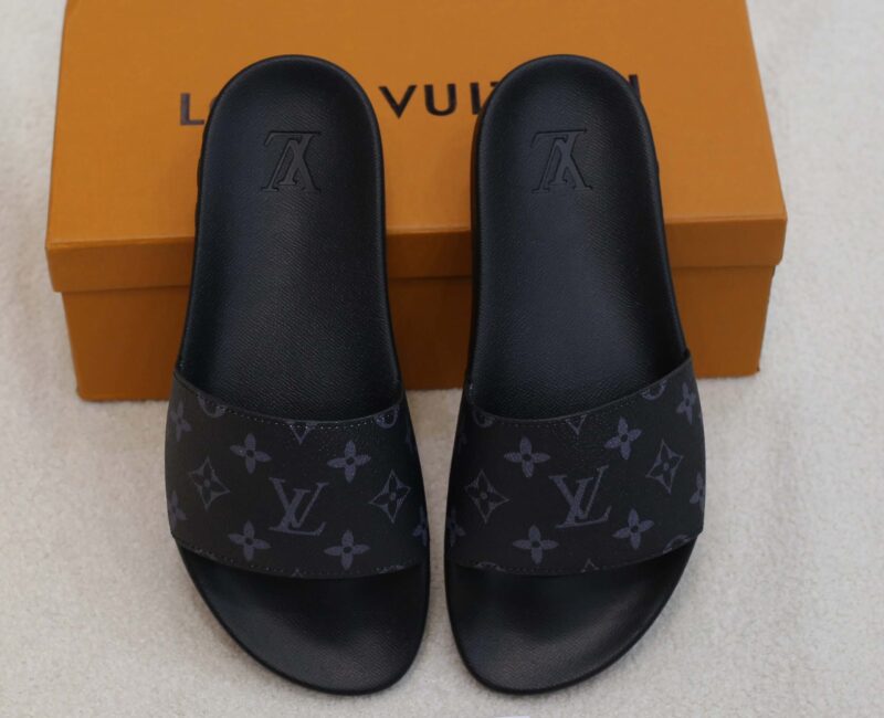 Dép Louis Vuitton Waterfront Mule Monogram Eclipse