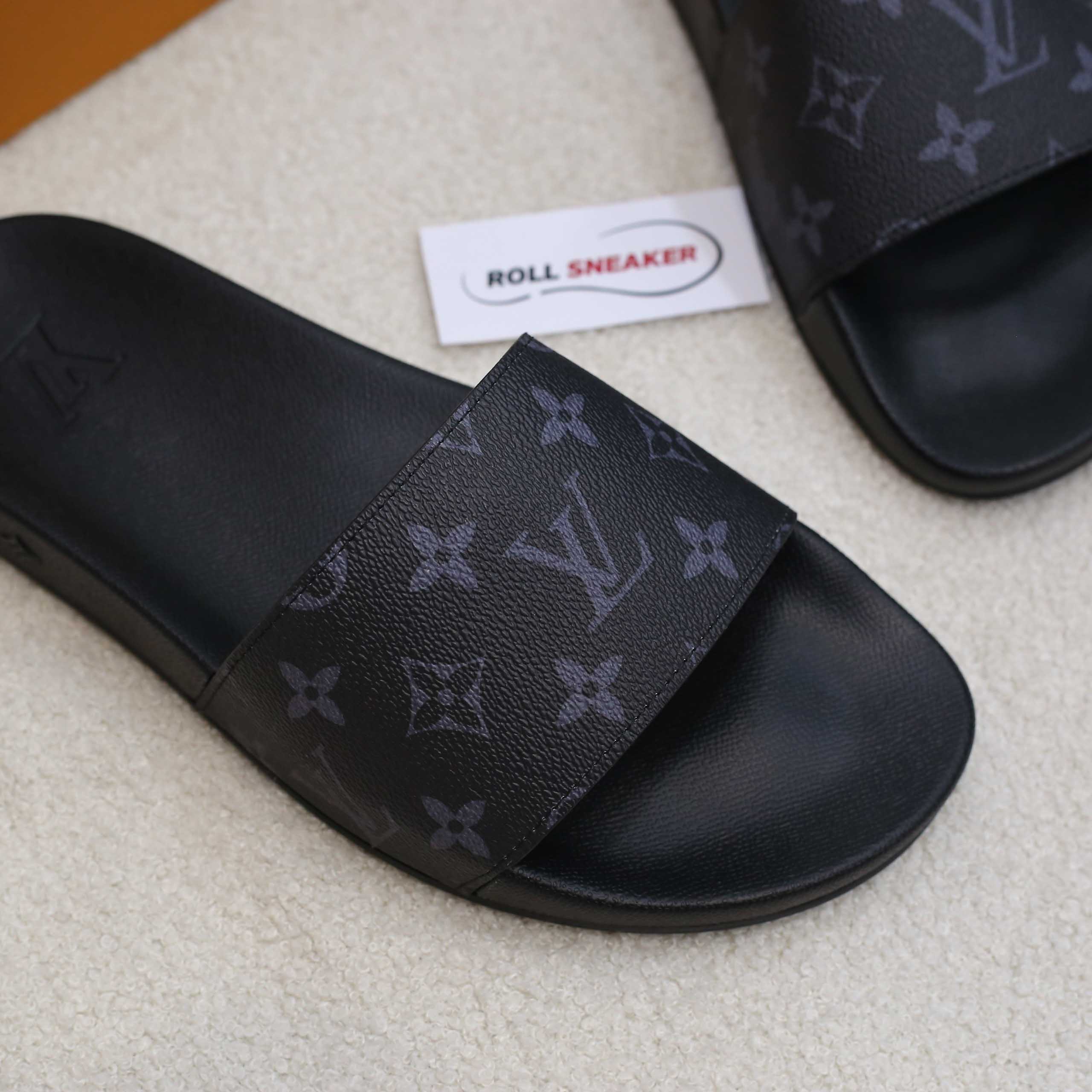 Dép Louis Vuitton Waterfront Mule Monogram Eclipse