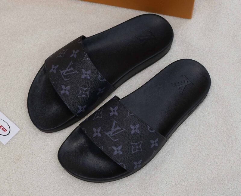 Dép Louis Vuitton Waterfront Mule Monogram Eclipse