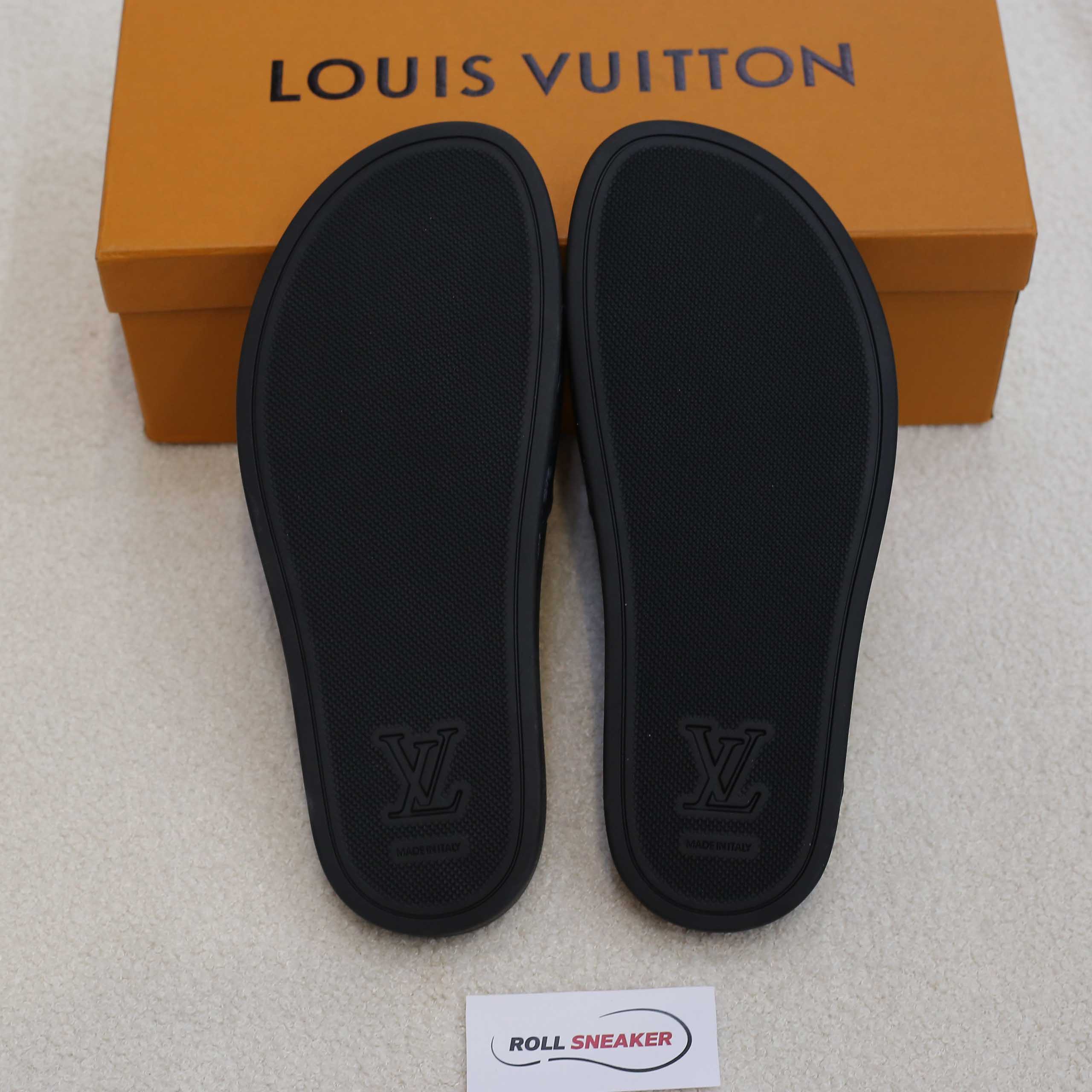 Dép Louis Vuitton Waterfront Mule Monogram Eclipse