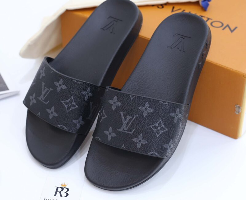 Dép Louis Vuitton Waterfront Mule Monogram Eclipse Best Quality