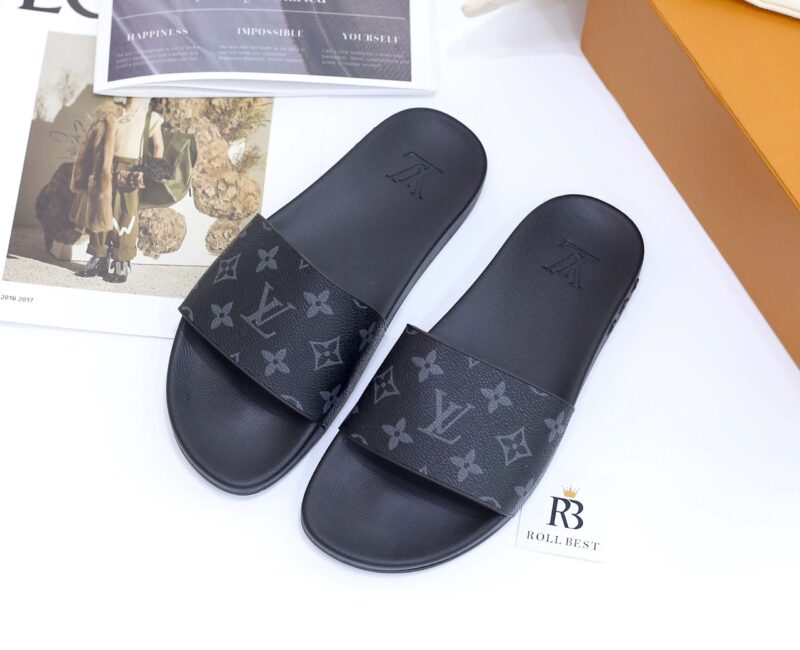Dép Louis Vuitton Waterfront Mule Monogram Eclipse Best Quality
