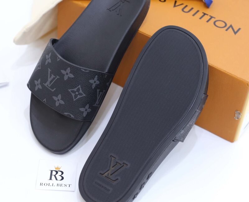 Dép Louis Vuitton Waterfront Mule Monogram Eclipse Best Quality