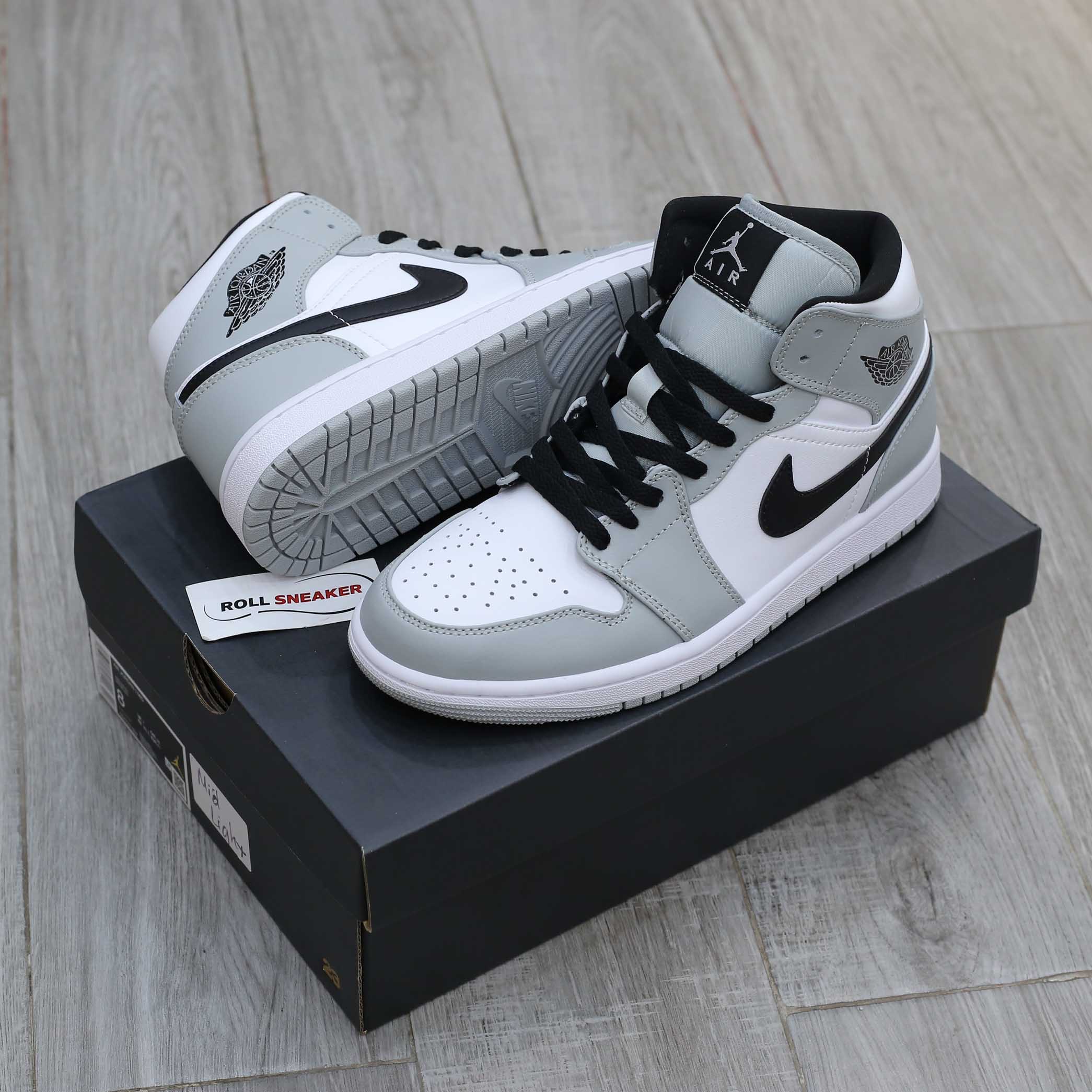 giày nike air jordan 1 mid light smoke grey