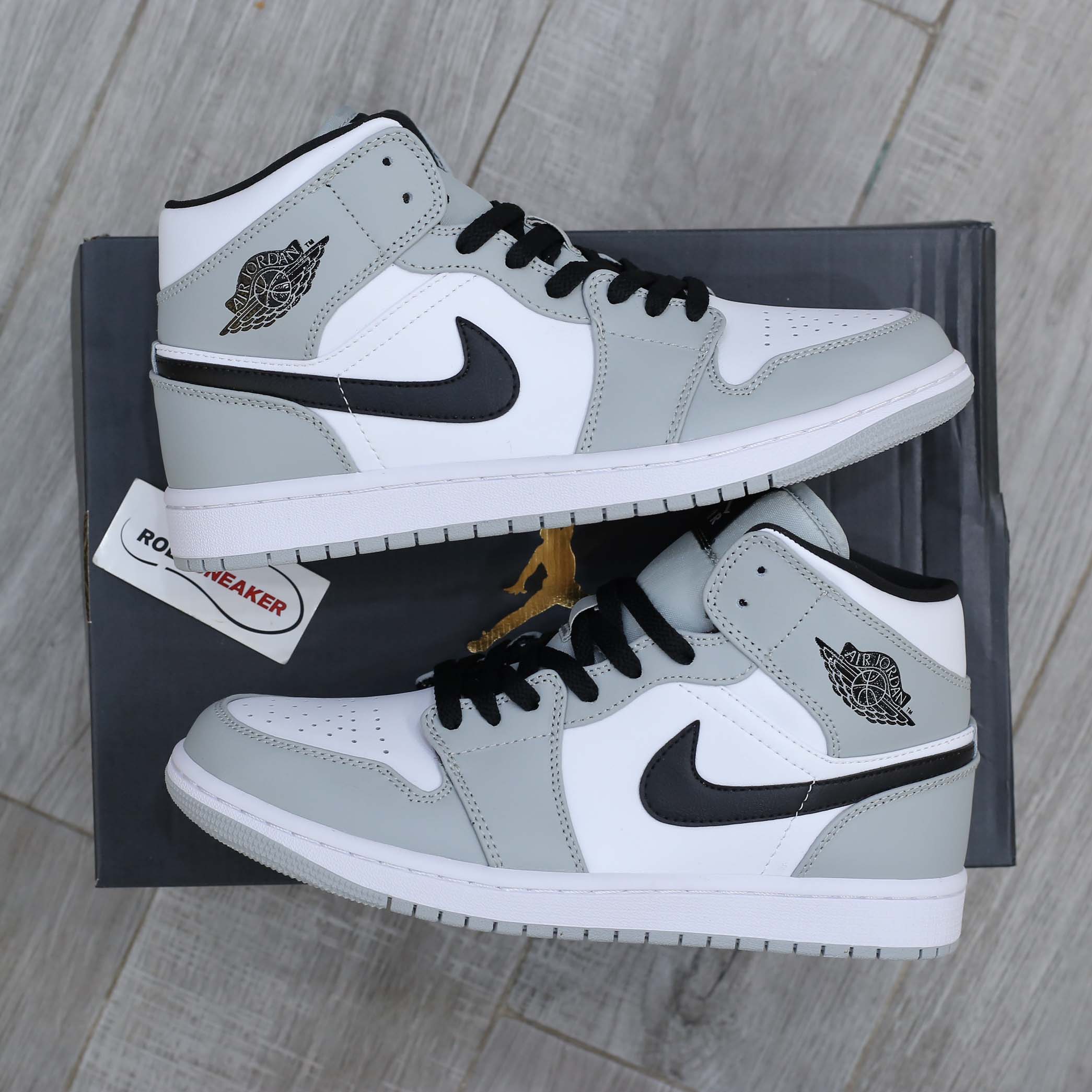 nike jordan 1 mid light smoke grey xám rep 1:1