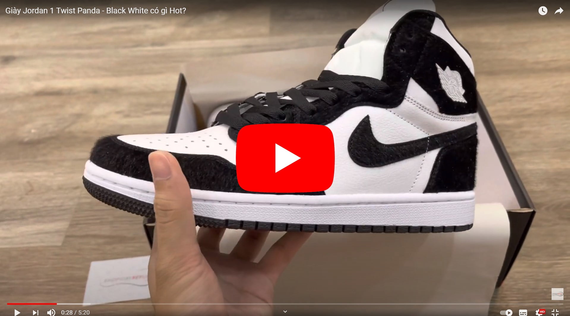 Video giày jordan 1 twist panda