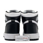 gót giày jordan 1 high black white