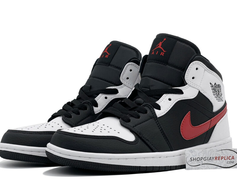 Nike Air Jordan 1 Mid Black Chile Red White rep