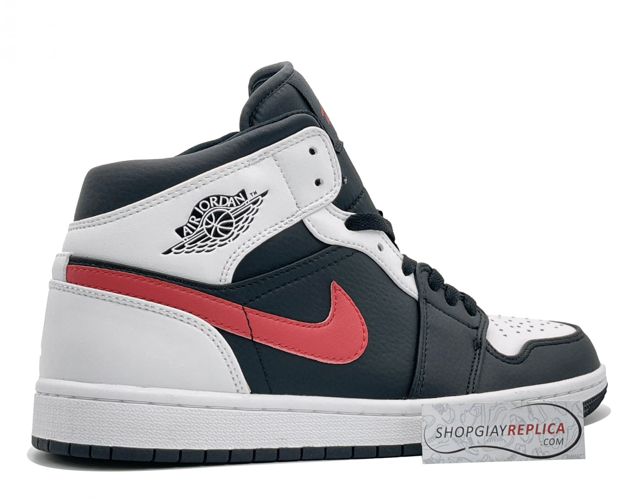 Nike Air Jordan 1 Mid Black Chile Red White Replica