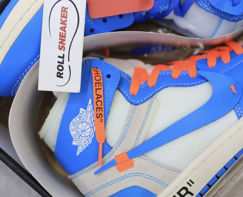 Giày Nike Air Jordan 1 Off White Blue Xanh Like Auth