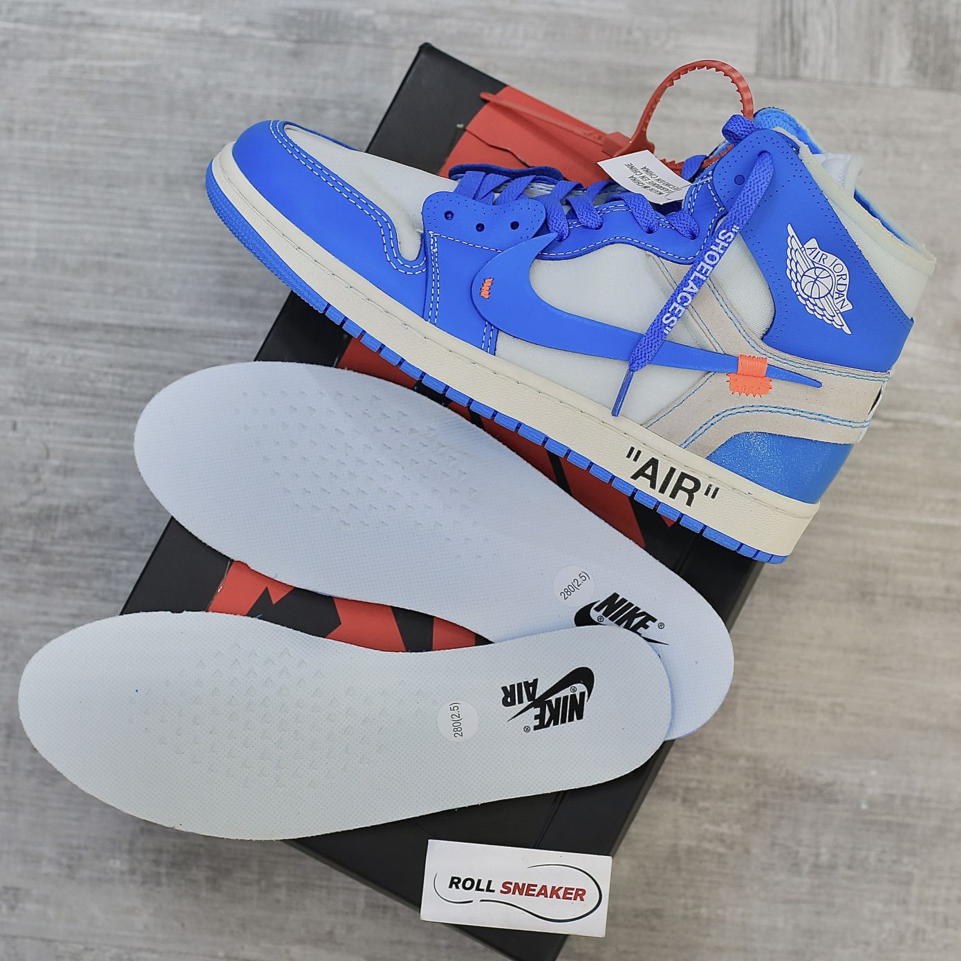 Giày Nike Air Jordan 1 Off White Blue Xanh Like Auth