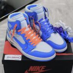 Giày Nike Air Jordan 1 Off White Blue Xanh Like Auth