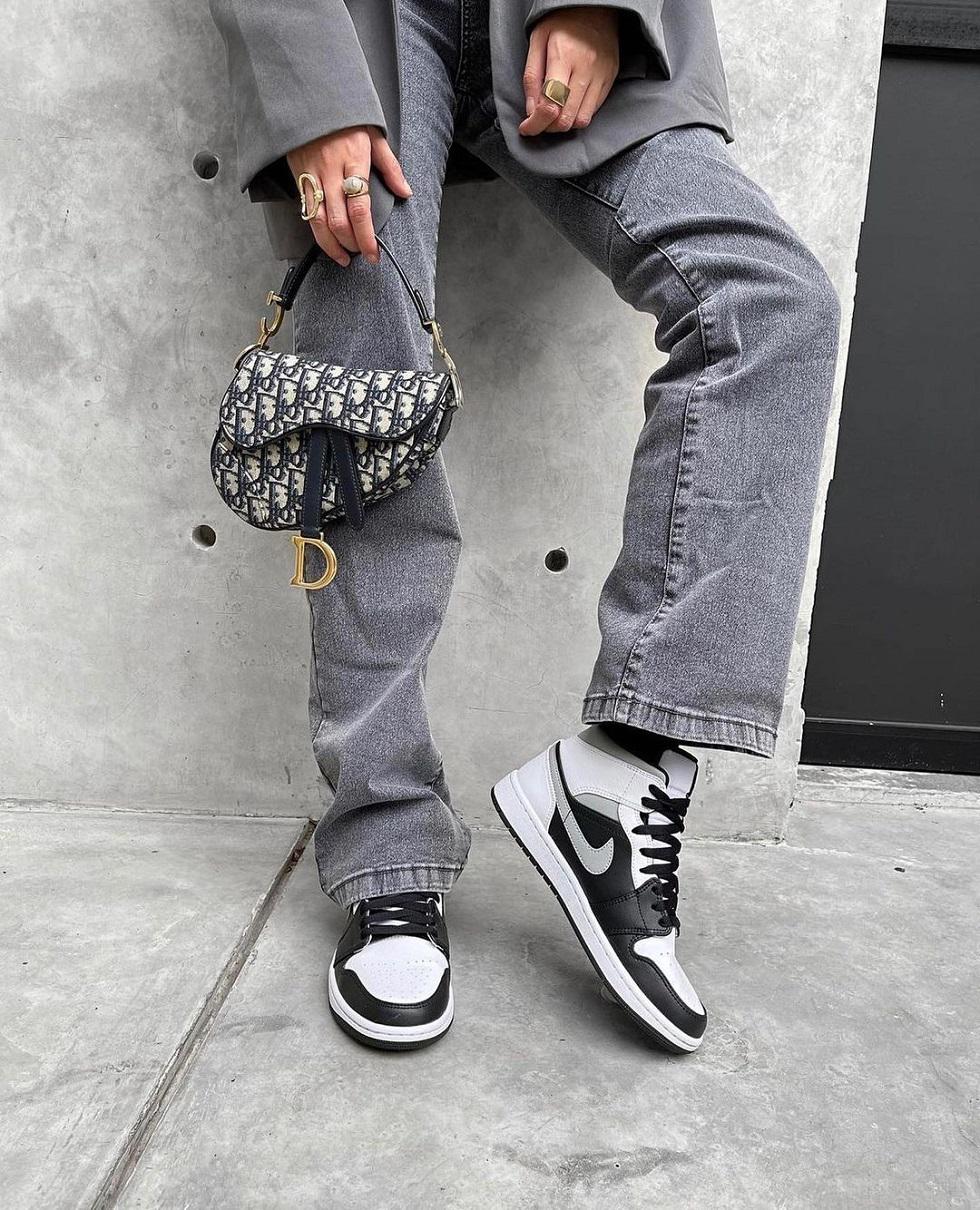 onfeet phối đồ giày jordan 1 mid white shadow