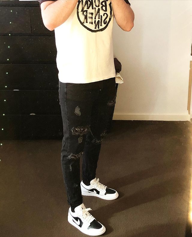 diện đồ cùng giày jordan 1 gấu trúc panda cổ thấp cho nam giới đẹp
