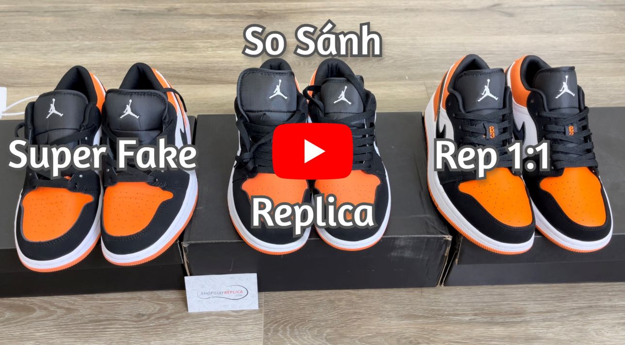 video so sánh Nike Air Jordan 1 Low Shattered Backboard