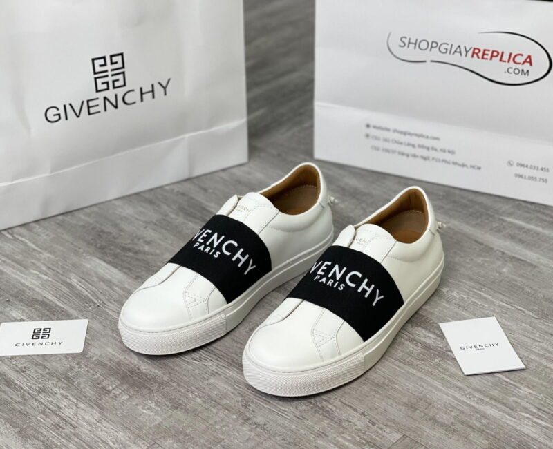 giày givenchy paris strap black white