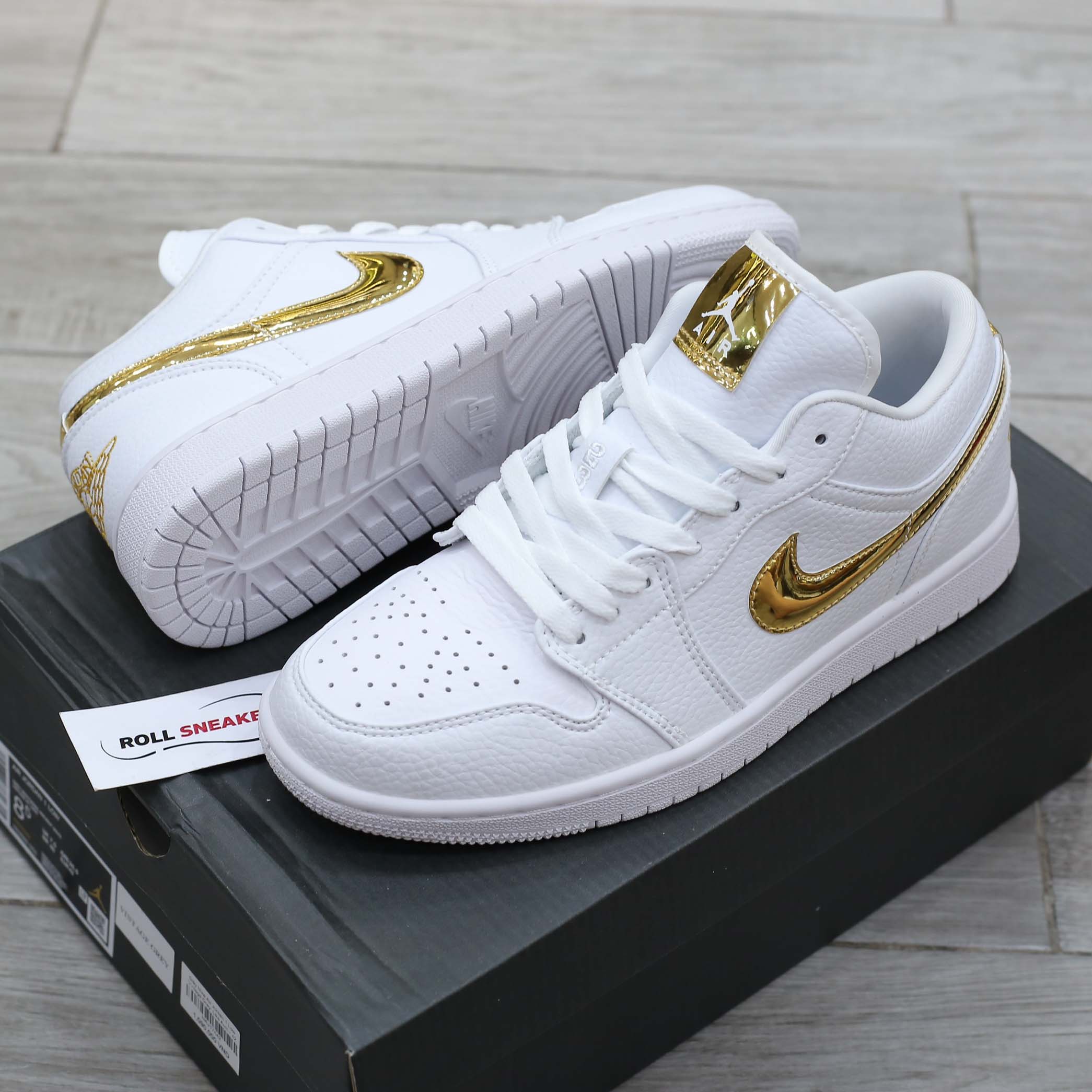 Nike Air Jordan 1 Low White Metallic Gold