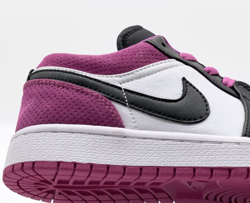 Swoosh Nike Jordan 1 Low Black Active Fuchsia