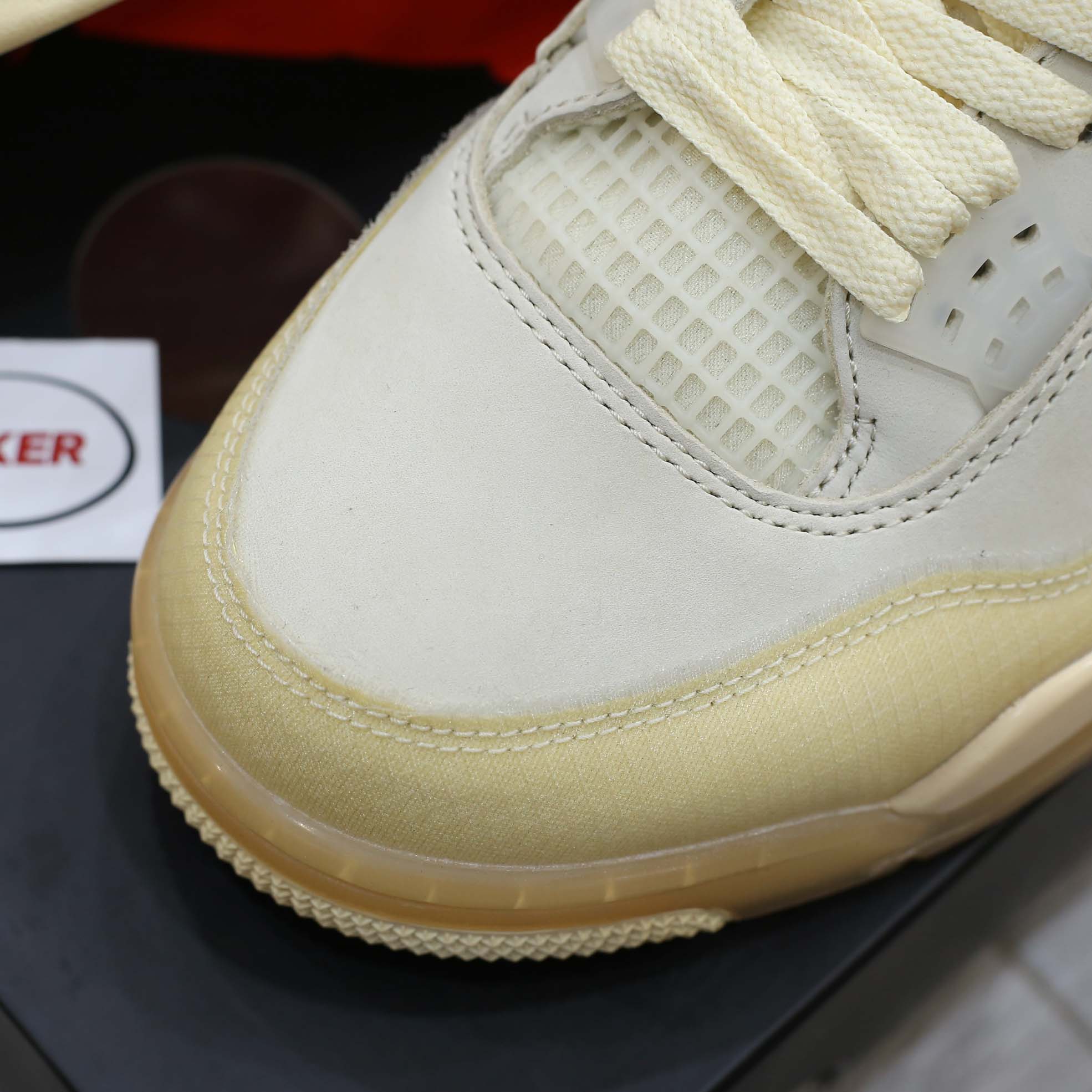 air jordan 4 off white sail like auth
